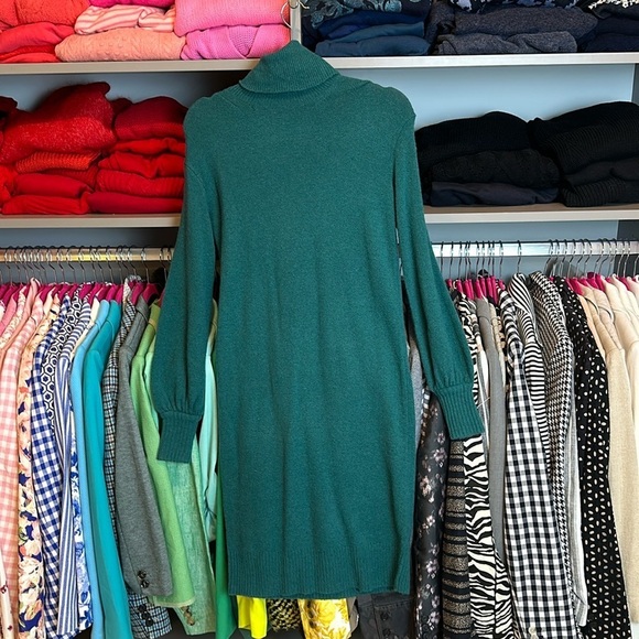 J Crew 30% wool green sweater dress size XXS NWT - Picture 1 of 3